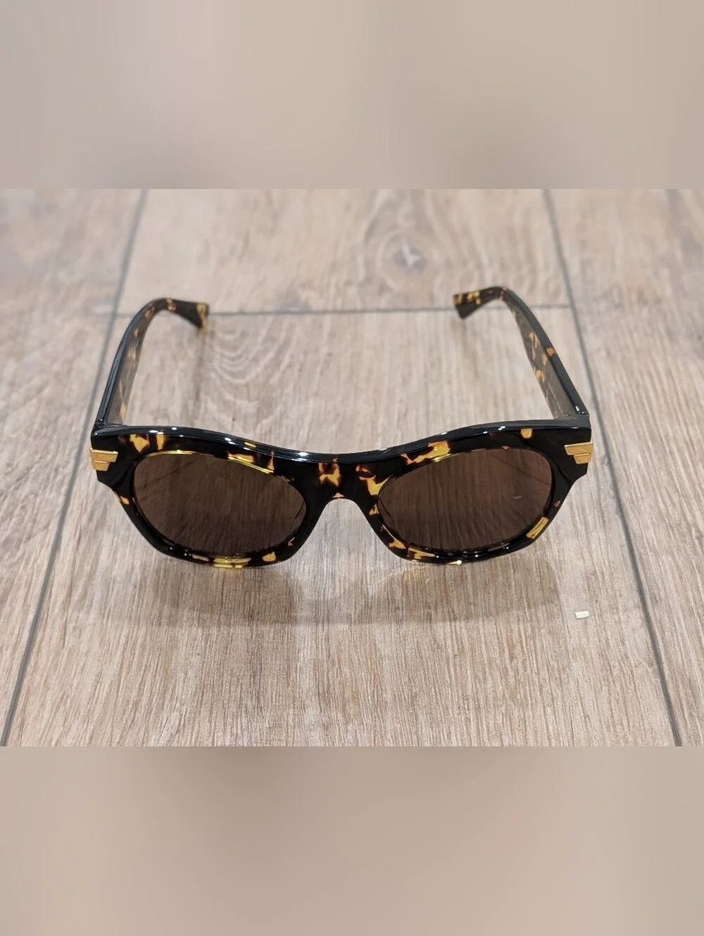 $570 Mens Authentic BOTTEGA VENETA 54mm Square Sunglasses Havana Brown
